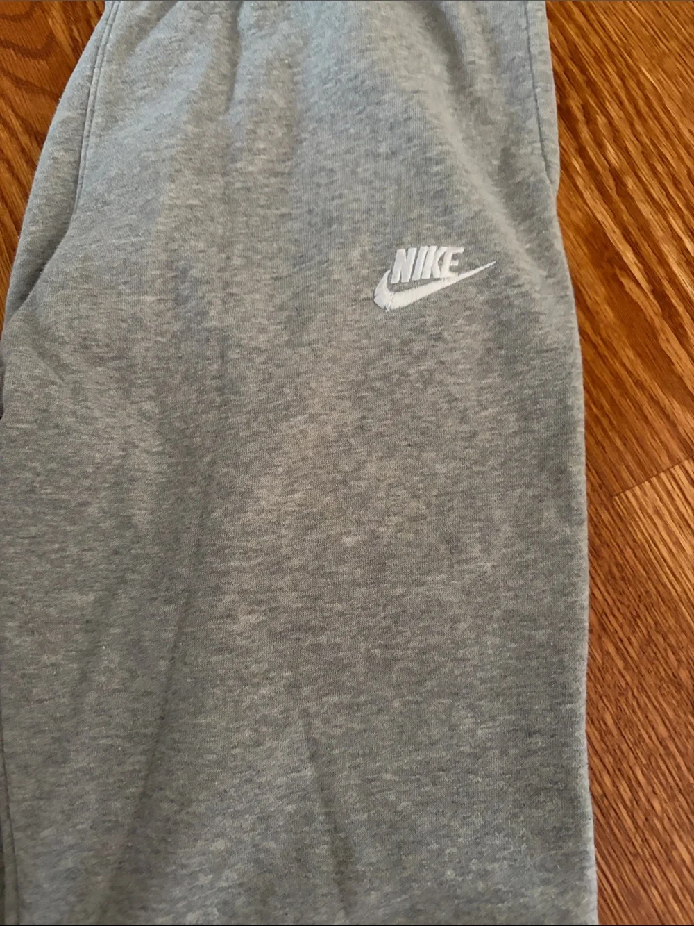 Nike Kids Heather Gray Joggers with White Swoosh